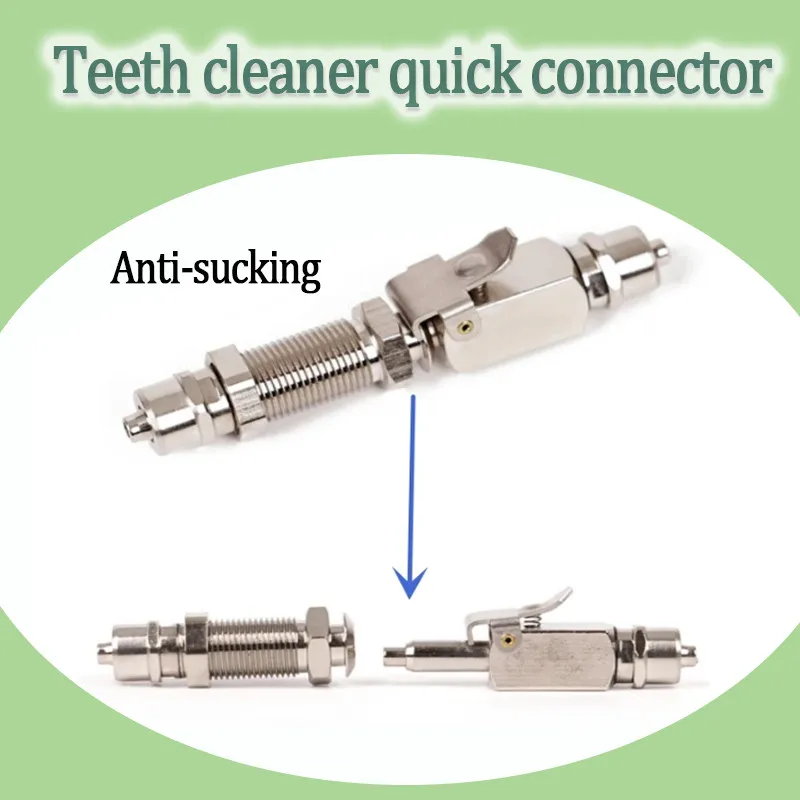 Stainless Steel Dental Air Water Quick Connector for Ultrasonic Scaler with Anti-suck Back Dentistry Chair Parts Supply