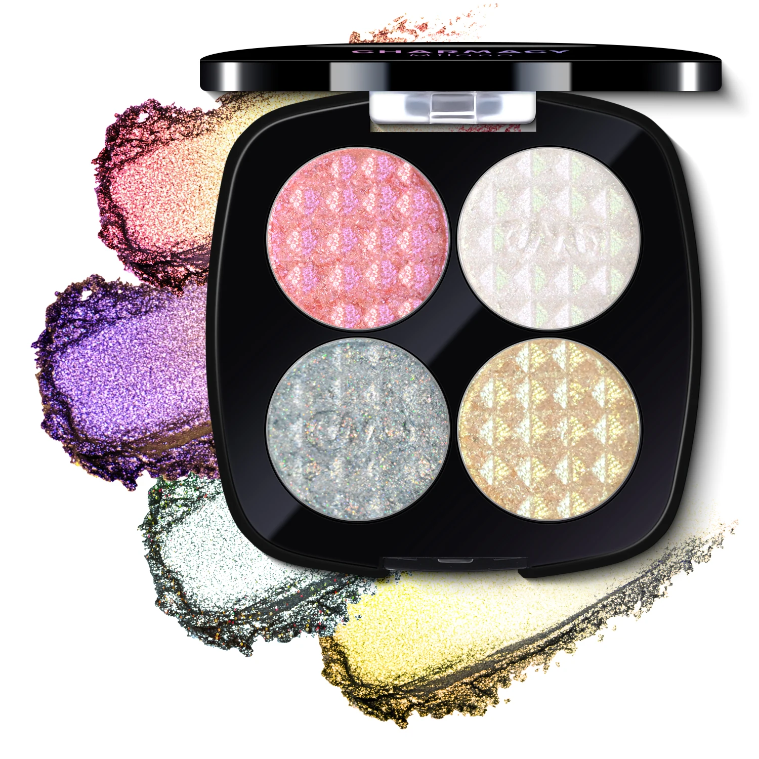 CHARMACY 4 色カメレオンアイシャドウパレットグリッターシマーマルチクロームアイシャドウ長持ち防水プレスアイシャドウ