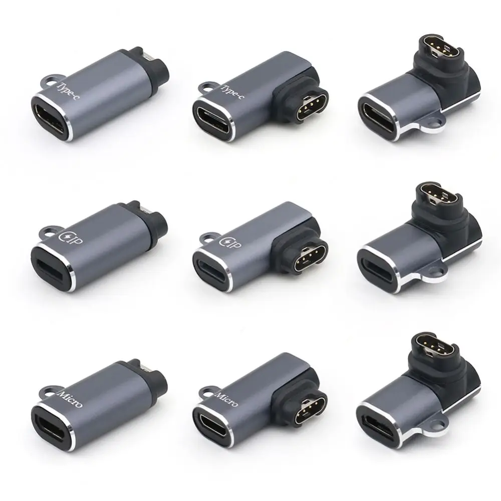 Portable Type C Micro USB iOS Charging Adapter for Garmin Fenix 7 7S 7X 6 6S 6X 5 5S 5X Venu 2 2S Smart Watch Charger Converter