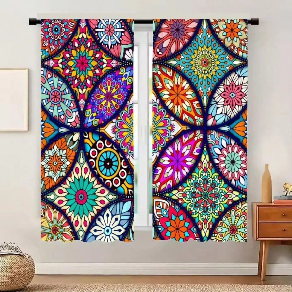 2D Flat Vibrant Symmetrical Floral Mandala Grid Pattern With Elaborate Interlocking Petals And Bright Contrasting Colors Pink