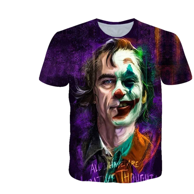 2023 Fashion 3D T Shirt For Men Joker Print  Casual O-neck Short Sleeve Tees Funny Hip Hop Anime Harajuku tops