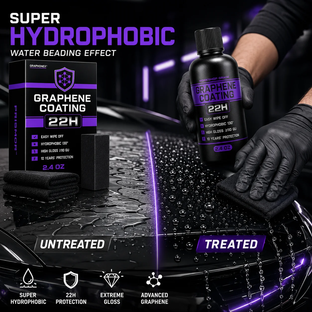 Graphene Nano Ceramic Coating Spray Car Hydrophobic Auto Body Shine Armor Wax Crystal Plating Quick Nano-Coating Paint Cleaner