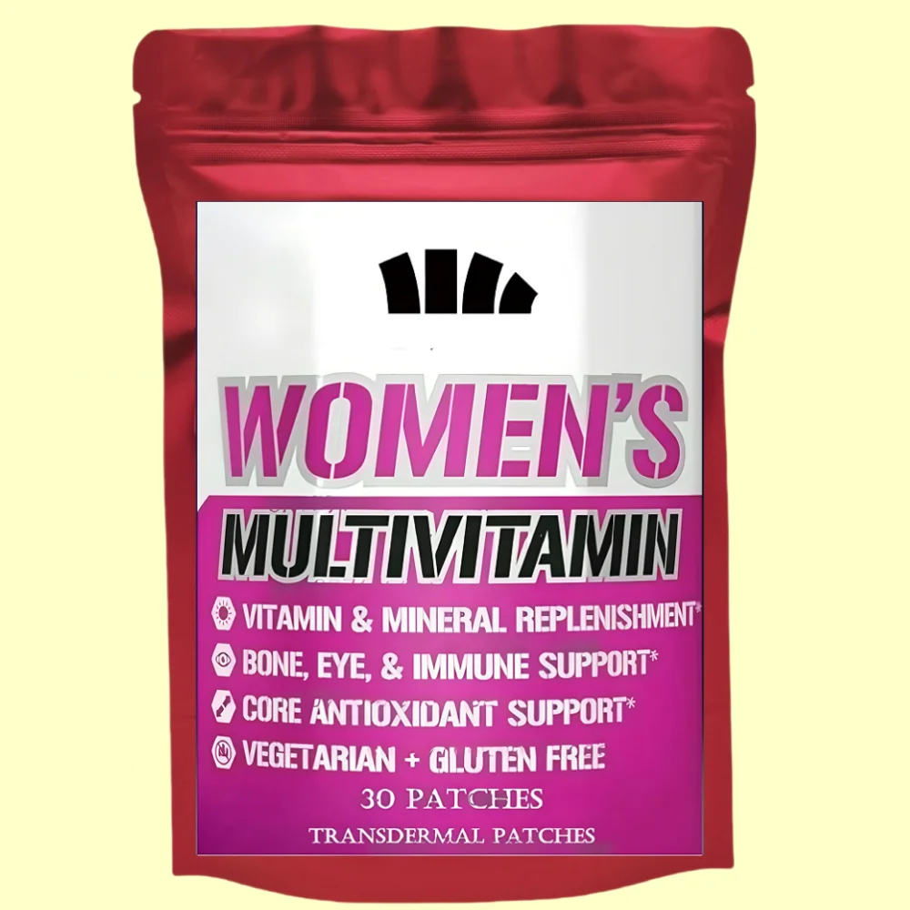 30 Parches Transdérmicos Multivitamínicos para Mujeres con Vitamina C y D, Hierro, Zinc, Antioxidantes y Bioflavonoides, Apoyo Inmunológico