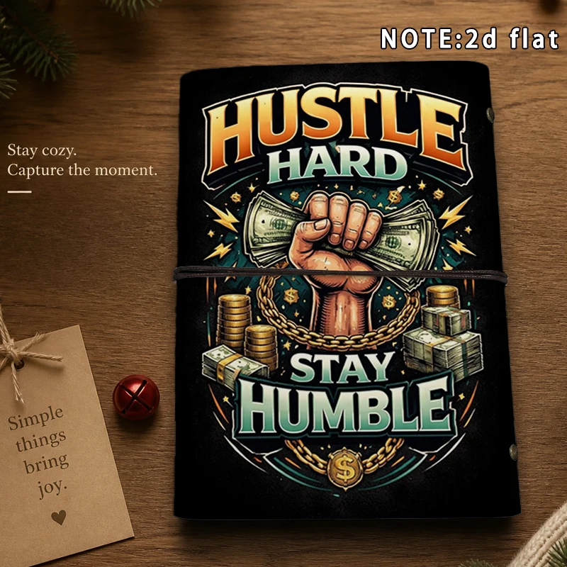A5 Hustle Hard Stay Humble Notebook Money Fist Art Print Journal With Metal Charm Travel Diary School Office Stationery Gift
