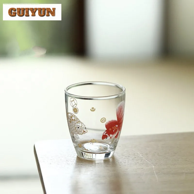 

2pc/lot Transparent Glass Teacup Retro Tea Bowl Cup For Tea Tea-tasting Meditation Cup Chazhan Master Cups Cafes Collection 50ml