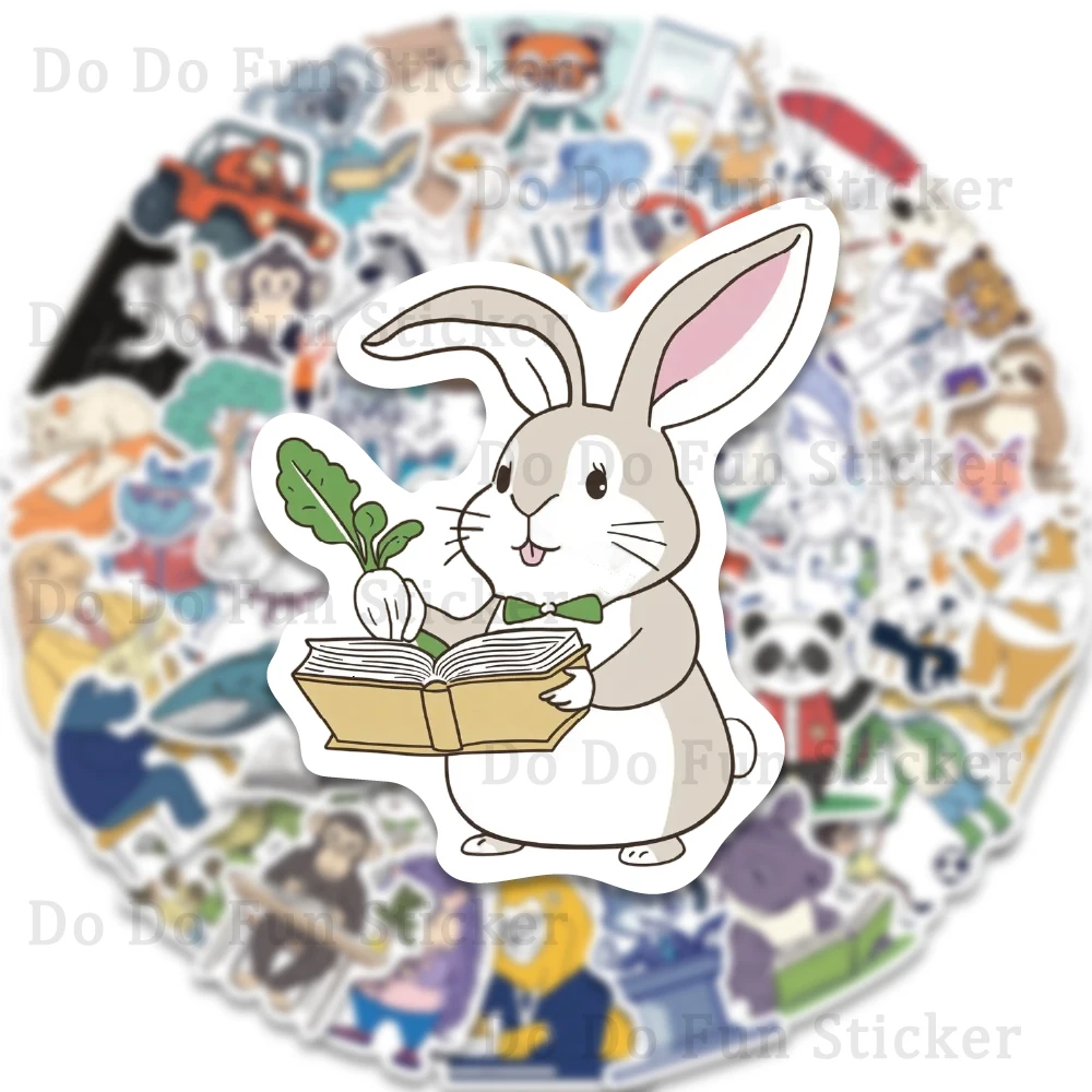 50 pçs dos desenhos animados aprendizagem criativa amor leitura animal tiantuan adesivos à prova dwaterproof água decoração caixa de papelaria portátil caso do telefone