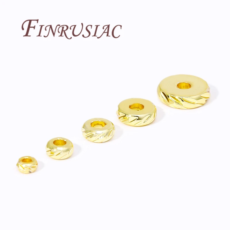 3mm-8mm Perlen Separatoren 18K vergoldet Spacer Perlen für Armbänder Zubehör DIY Schmuckherstellung Zubehör, Metallperlen – Detail 16