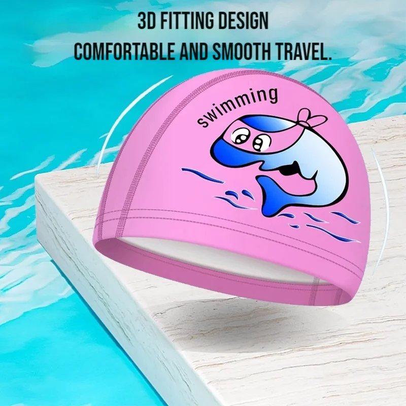 JSJM-Cute Cartoon Animal Swimming Cap for Children, Waterproof PU Fabric, Boys and Girls, Pool Caps, Hat Gifts for Kids, New