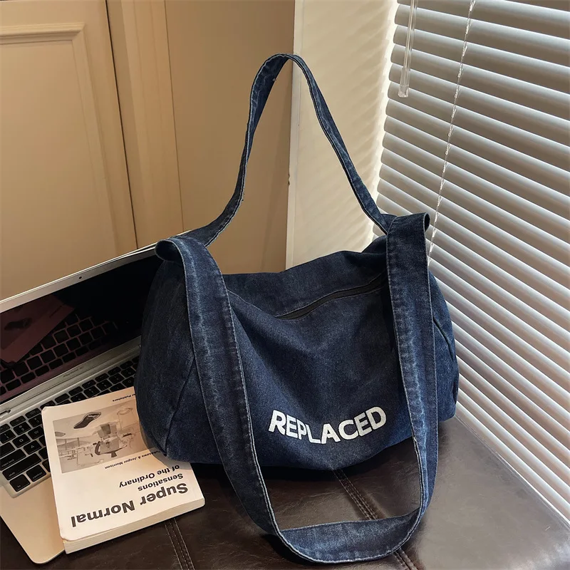 

Winter New Fashion Large Capacity Denim Crossbody Bag for Women Casual Tote Handle Bag Comfortable and Versatile Shoulder Bag