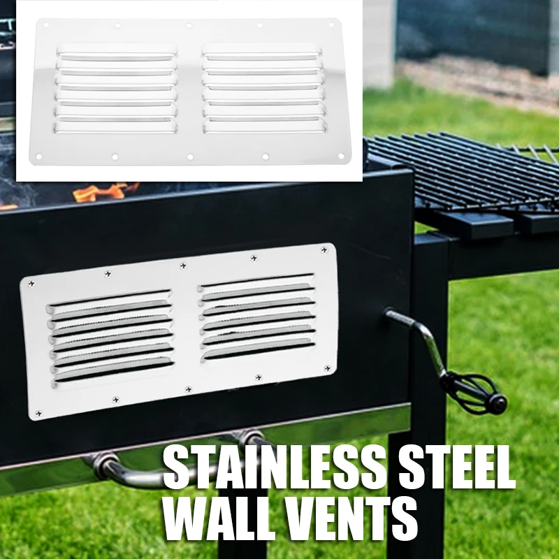 

Stainless Steel Ventilation Cover Grill Air Panel for Stove Fire Pit Screen Fire Pit Screen Air for Stove Rectangle Bbq Cabin