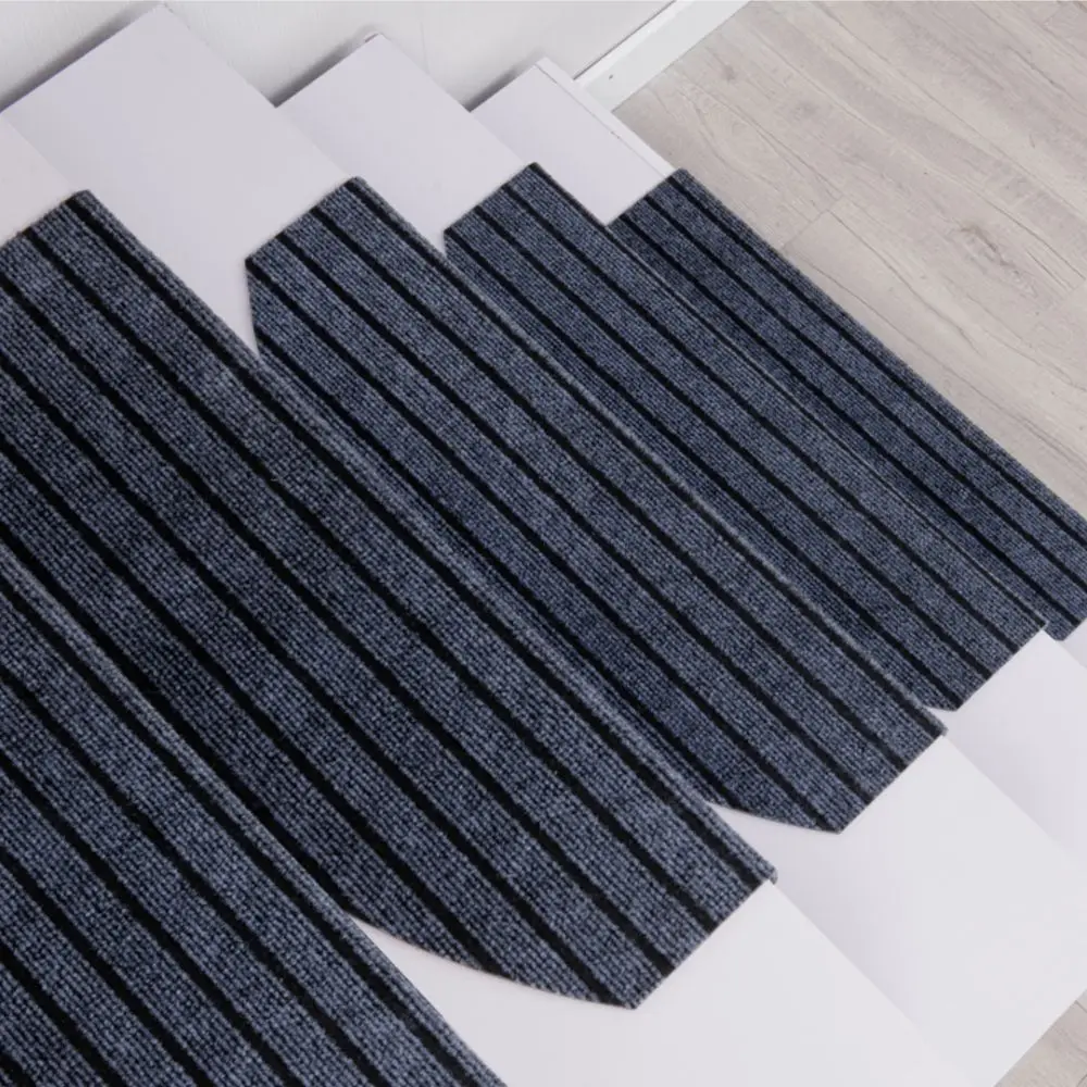 Semi-Circular Stair Mat Rug 4mm Thick Self-Adhesive Stair Tread Carpet Anti-Fall Non-Slip Household Floor Mats All Indoor Places
