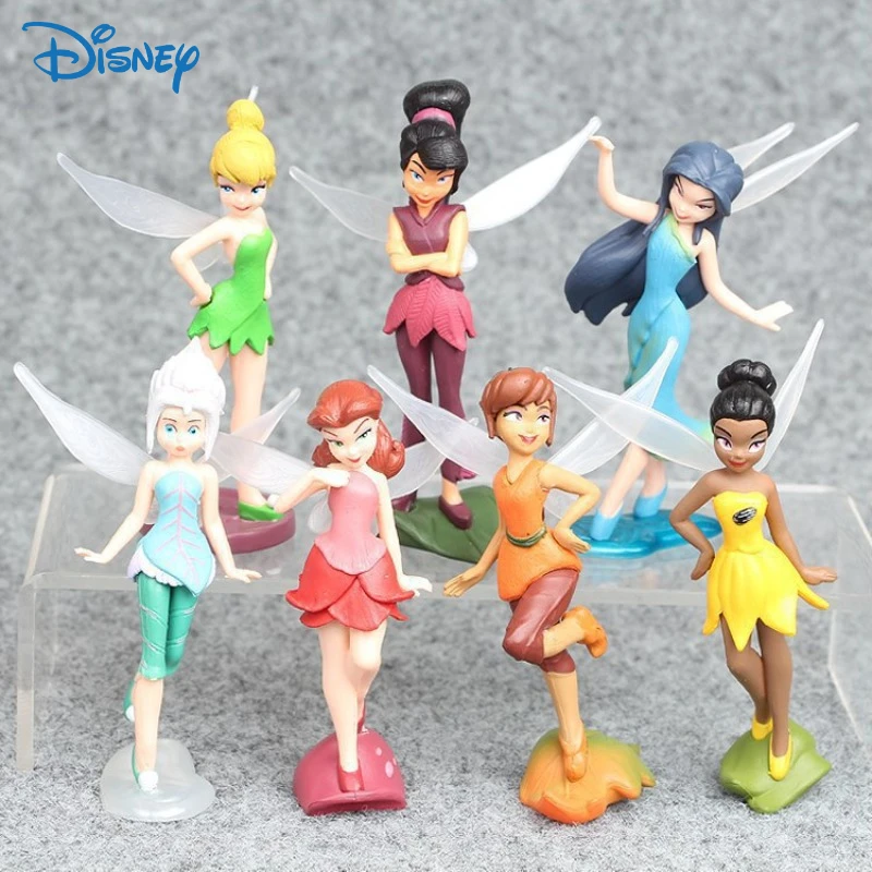 7 Stuks Disney Cartoon Tinkerbell Bloem Faery Elf Prinses Pvc Anime Actiefiguur Schaal Model Pop Kinderen Verjaardagscadeau