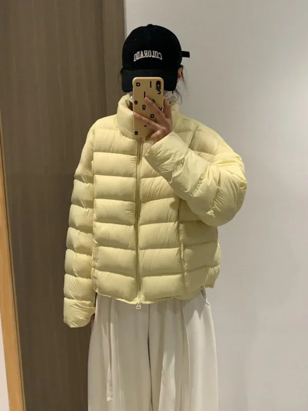 

Модная высококачественная женская зимняя куртка с воротником-стойкой из рубчатого хлопка, новинка 2025 года, в корейском стиле, повседневная, утепленная верхняя одежда