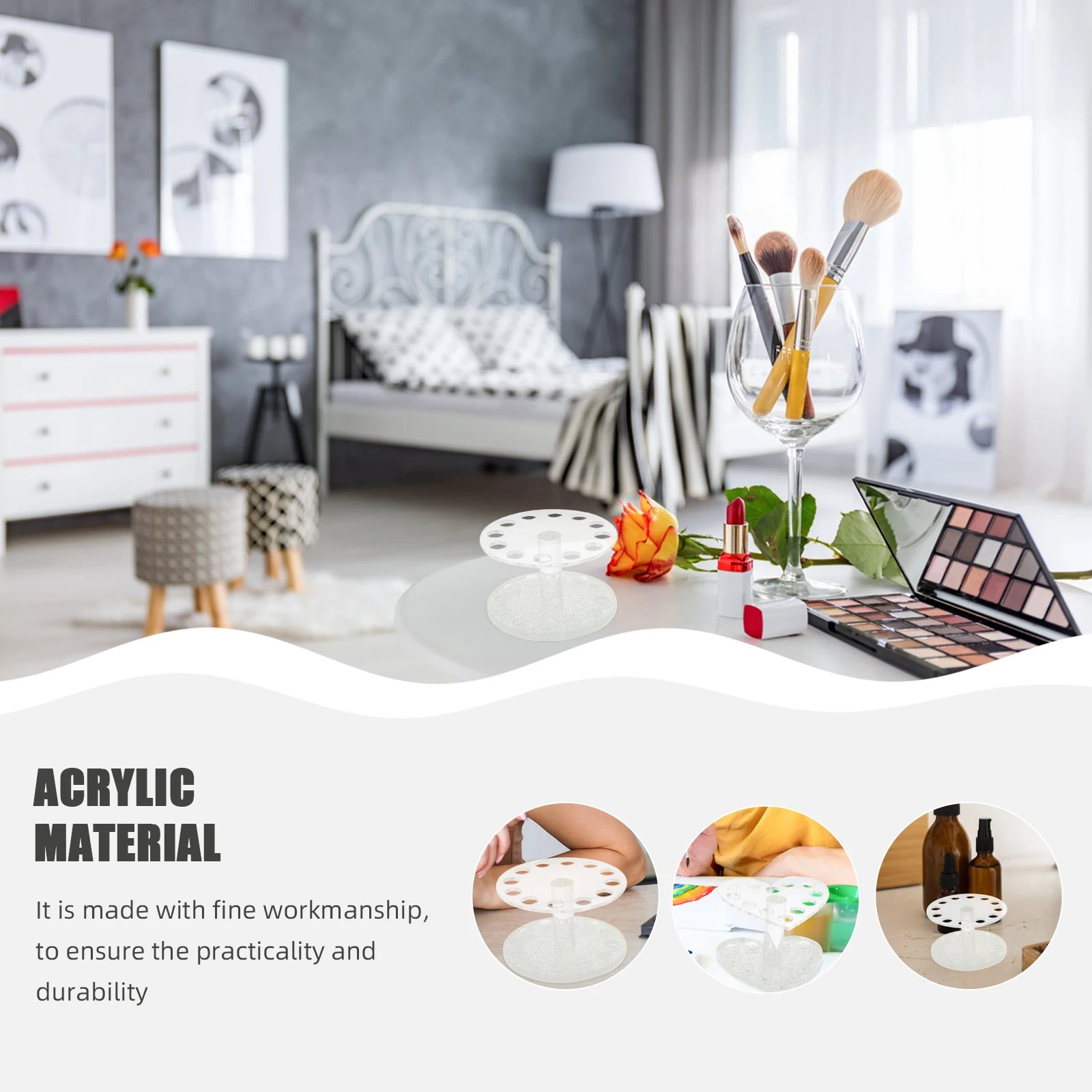

2pcs Acrylic Nail Art Pen Holder Heart Shaped Brush Stand Makeup Organizer Storage Rack For Lipsticks Nail Salon