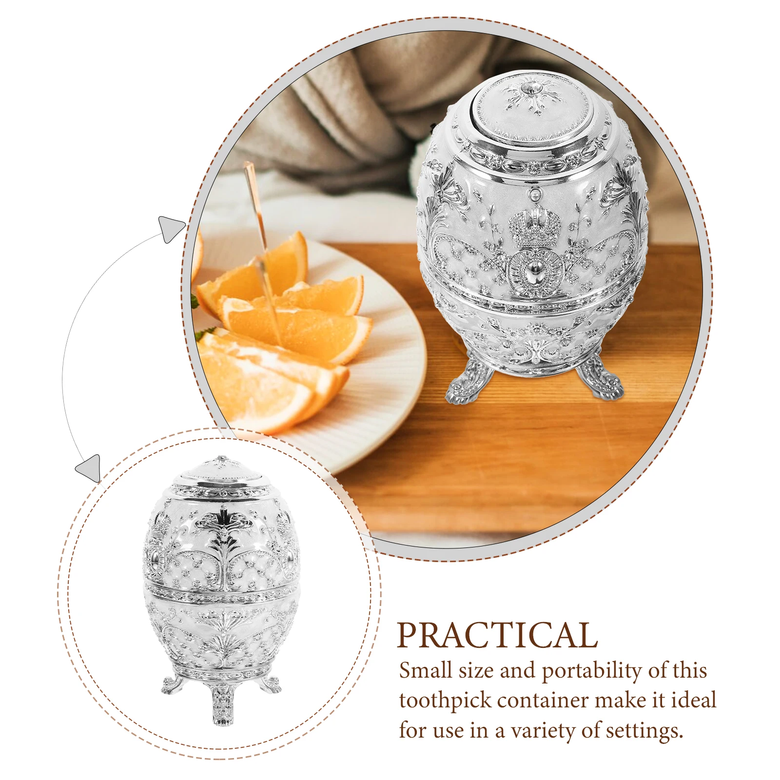 

Creative Toothpick Holder Case Press Type Dispenser for Table Decorative Household Container Vintage Style Kitchen Accessory