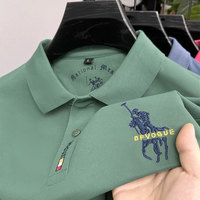 Popular Men's Spring and Autumn Horse Logo Trendy Brand Temperament Fashionable Outdoor Sports Top Long Sleeved Polo Shirt
