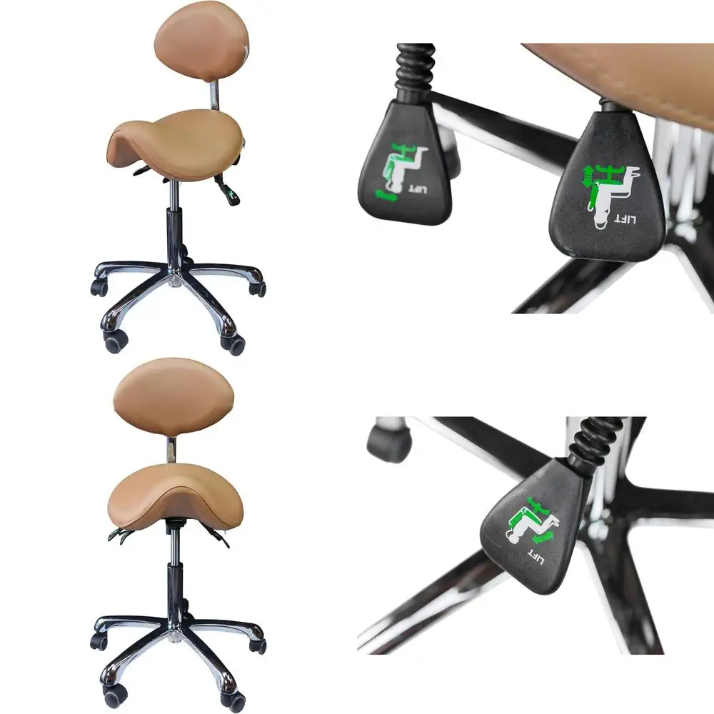 

Adjustable Height Ergonomic Rolling Stool for Home Office, Exam Rooms, Barber Shops, and Beauty Salons
