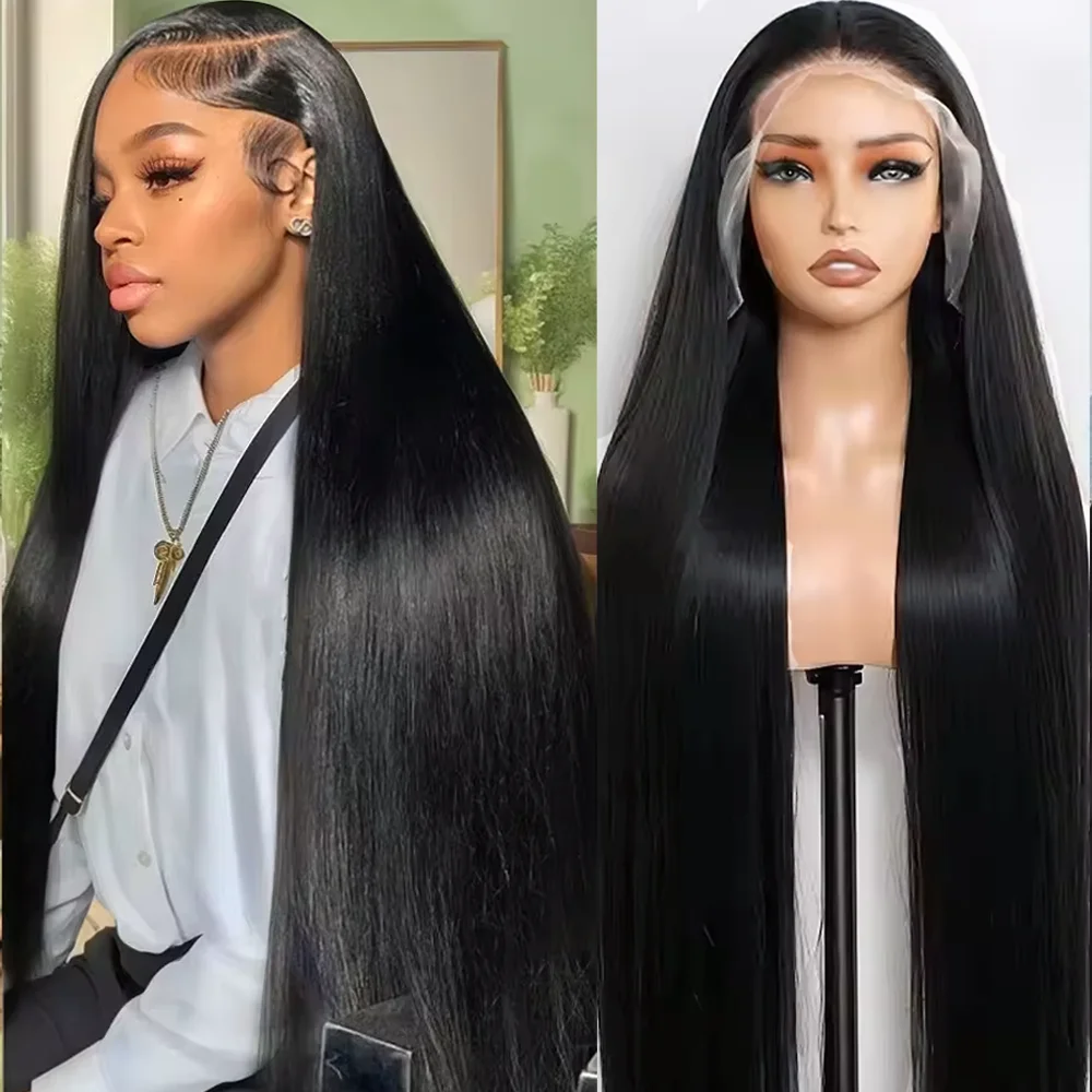 

200 Density 13x4 13x6 HD Lace Frontal Human Hair Wigs Straight Natural Color HD Lace Front Human Hair Wigs For Women 46 Inch