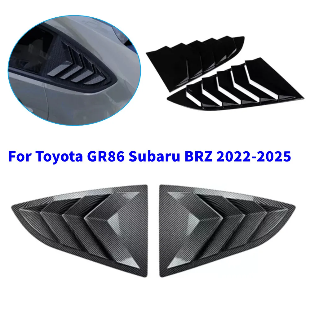 

2PCS For Toyota GR86 Subaru BRZ 2022-2025 Car Rear Window Quarter Louver Cover Side Vent Shutter Trim Scoop ABS Accessories Part