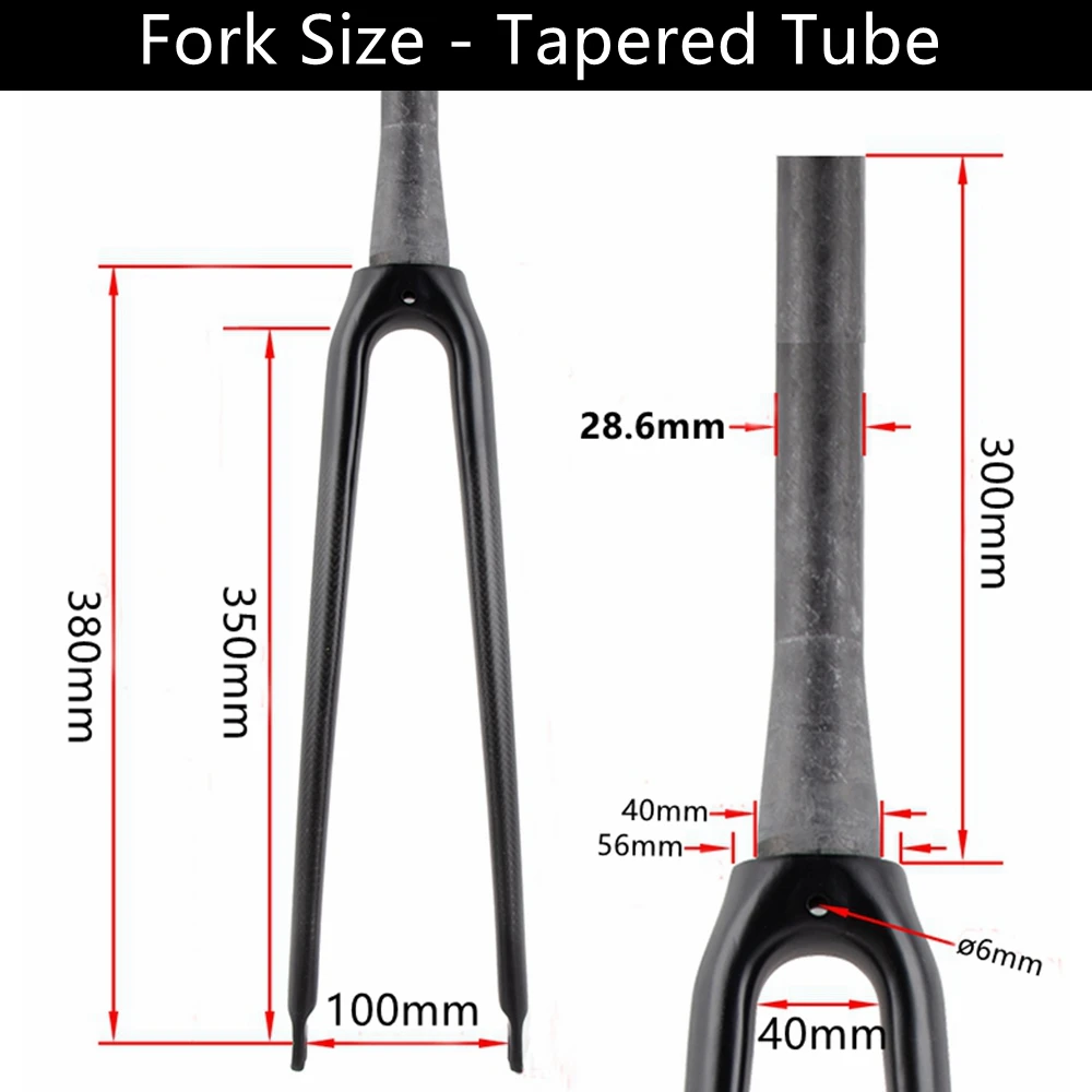 Bicycle Road Fork 700C Carbon Fiber Forks Road Bike Front Fork Quick Release 100x9mm V Brake Straight Tube / Tapered Tube