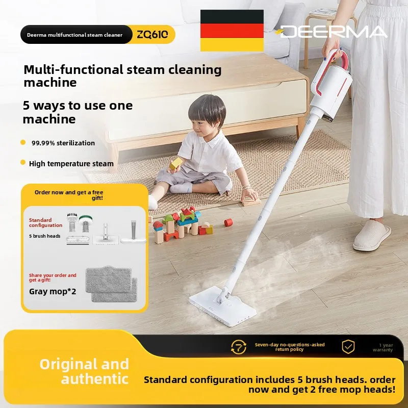 

Original Steam Mop Home Use High-Temperature Electric Handheld Floor Cleaning Wiping Device Non-Wireless 1201W+ Power Fast