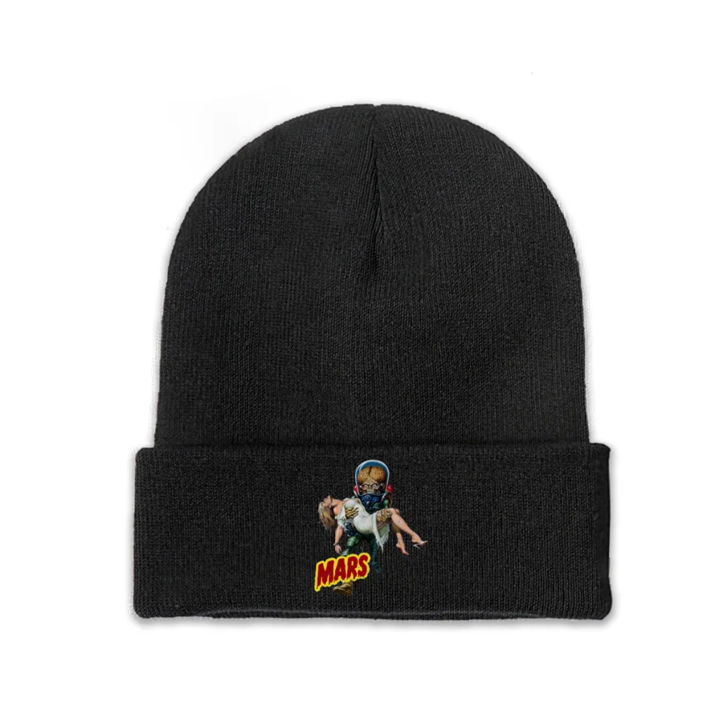 

Knit Hat Mars Attacks Martian Girl Film Winter Warm Beanie Caps Vintage Distressed Classic Essential Men Women Casual Bonnet