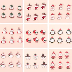 10pcs Mix Cute Santa Claus Charms Enamel Christmas Snowman Boots Charms Pendants for Jewelry Making DIY Earrings Necklace Gifts