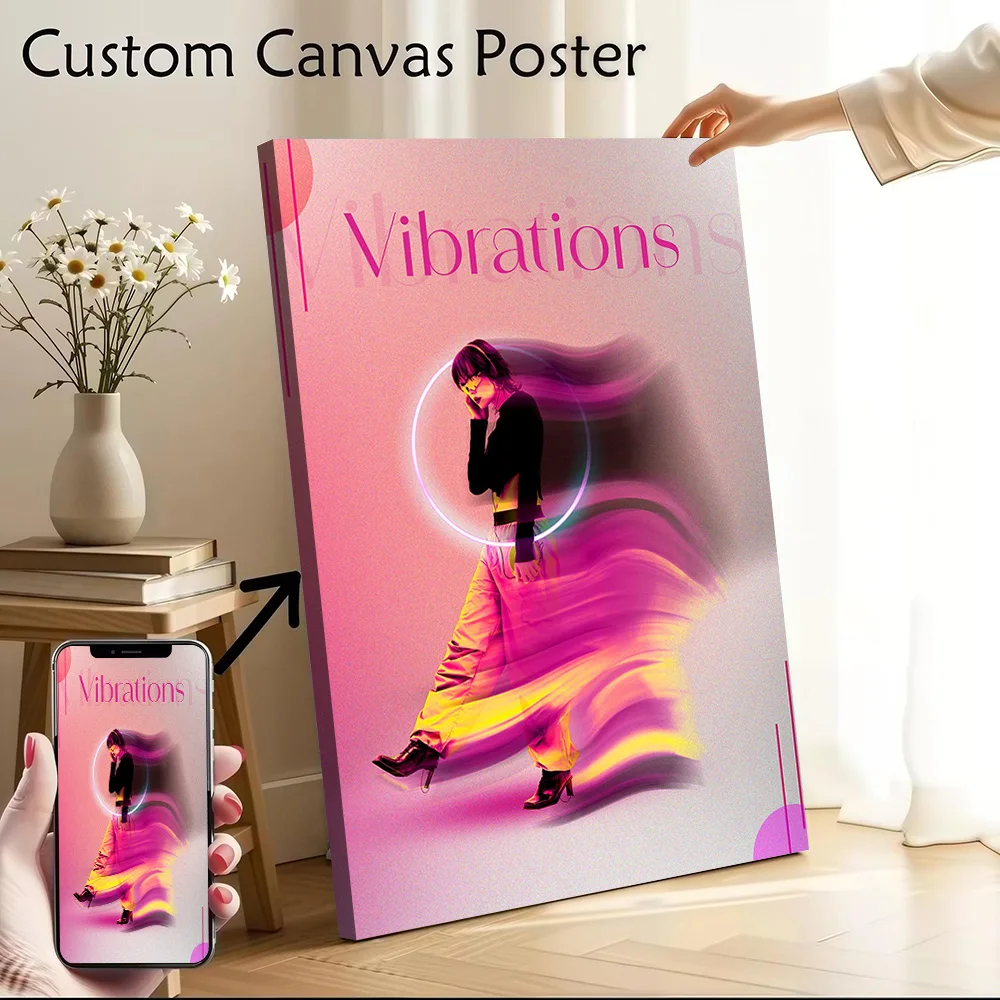 Vibrations Music Canvas Poster Customizable Printed Canvas Painting Wall Art for Fans Room Decoration Aesthetic Home Decorations