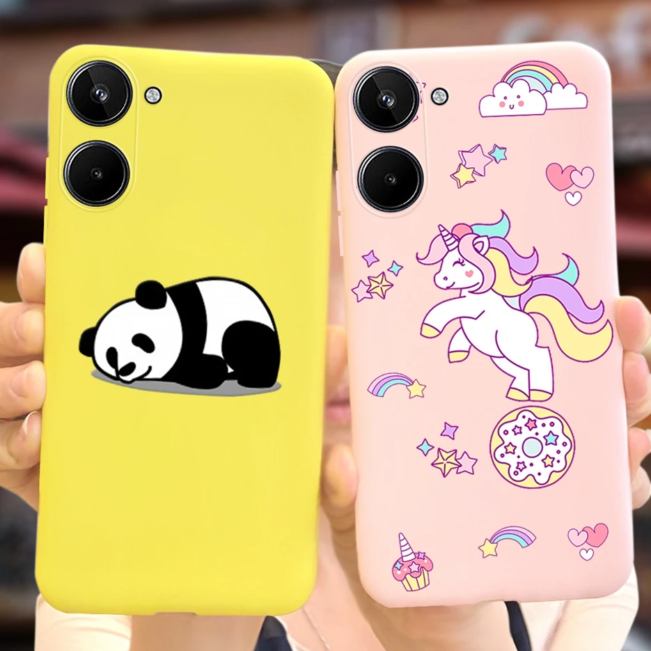 For Realme 10 4G Case Cute Panda Cartoon Cover SIlicone Soft TPU Phone Case For Realme 10 Pro Plus Realme10 Pro+ Back Cover Capa