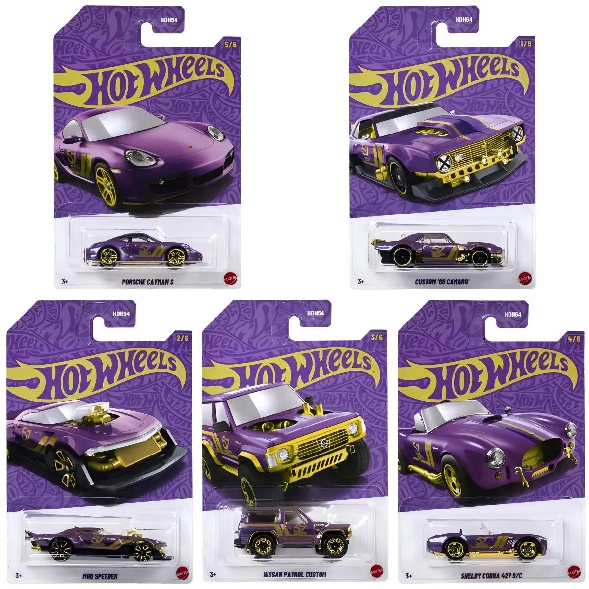 

Hot Wheels Cars HDH54-H 57th Anniversary Edition 1/64 Metal Die-cast Model Toy Vehicles