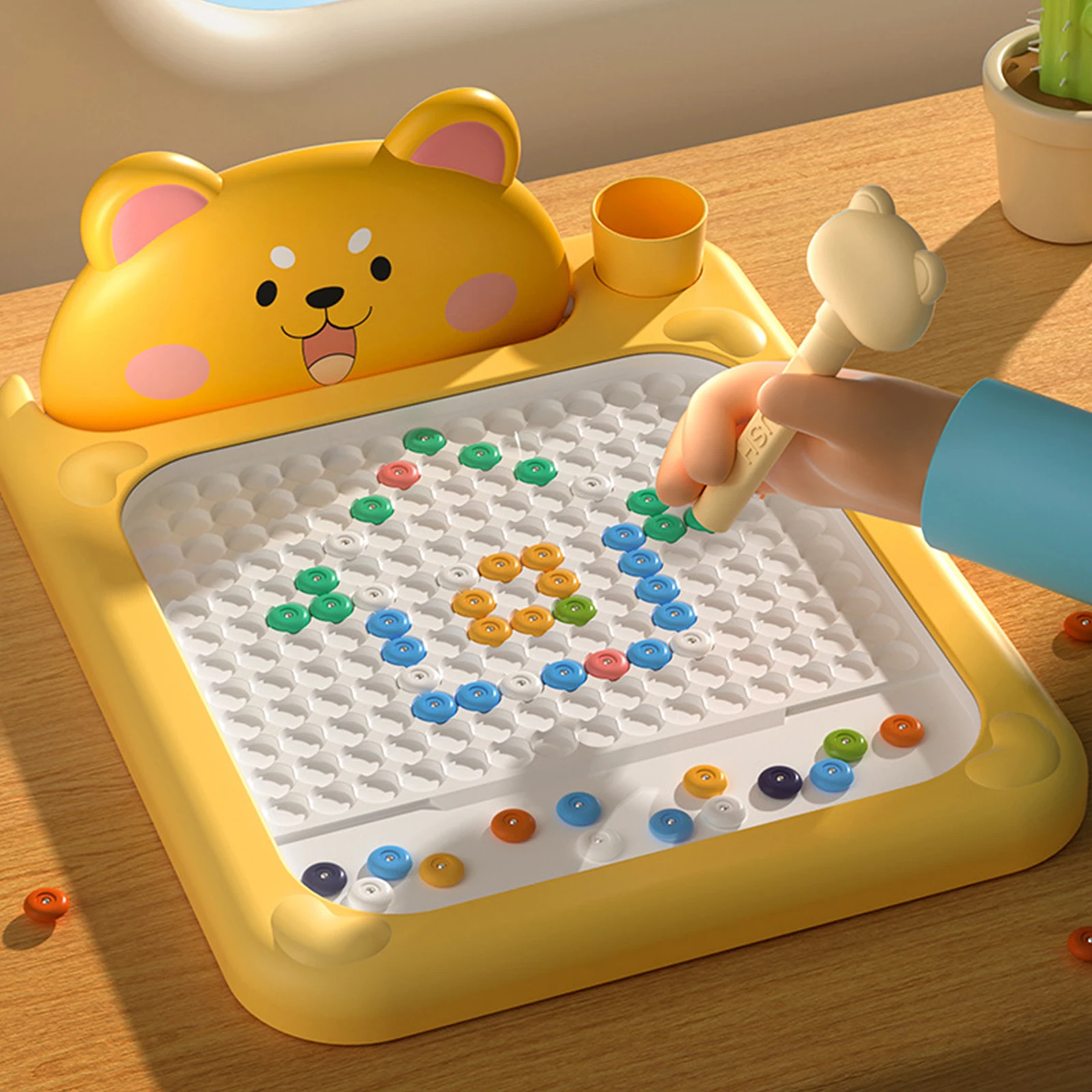 Rabbit Magnetic Drawing Board Children Drawing Board Magnetic Beads Radish Pen Graffiti Board Paiting Teaching Montessori Toy