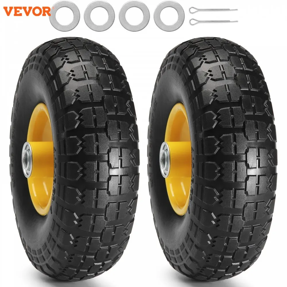 VEVOR 2-Pack Solid PU Run-Flat Tire Wheel 10