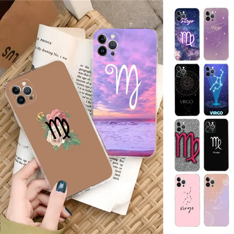 Constellation Virgo Phone Case Silicone Soft for iphone 14 13 12 11 Pro Mini XS MAX 8 7 6 Plus X XS XR Cover