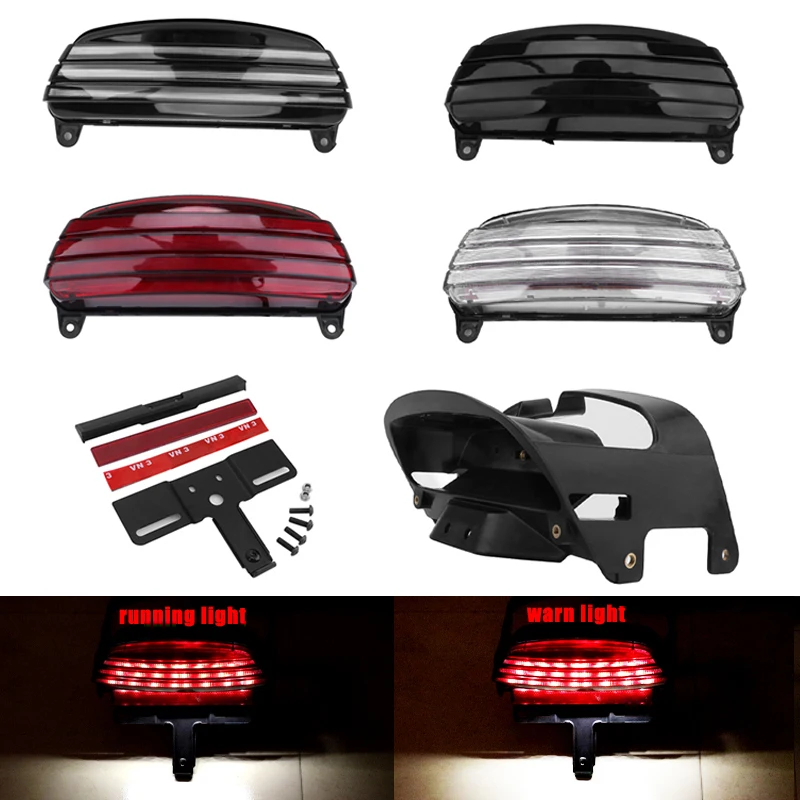Custom Motorcycle Accessories Tri-Bar LED Rear Tail Brake Fender Tip Light  For Harley FXST FXSTB FXSTC FXSTS FLSTSB 2008-later