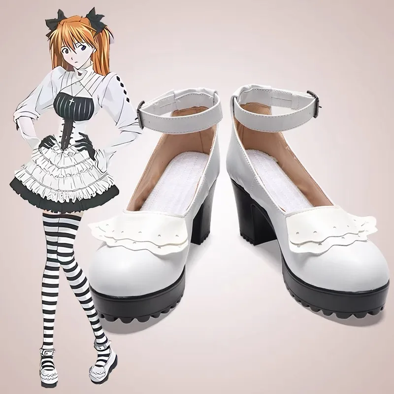 

Женская обувь для косплея Asuka Langley Soryu из белой искусственной кожи