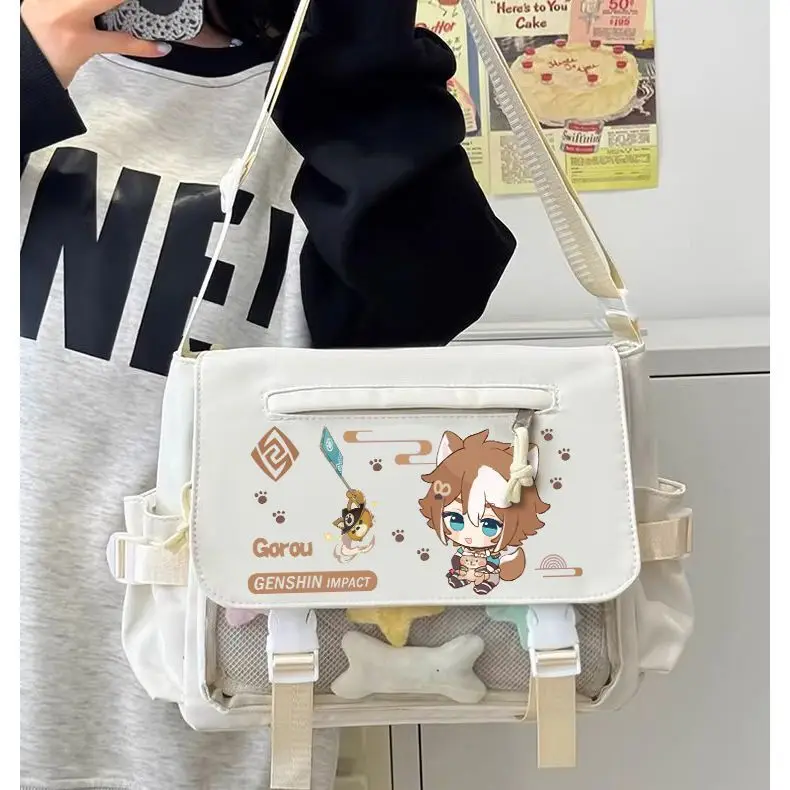 Genshin Impact Maple Leaf Mandrill Merchandise Crossbody Anime Style Unisex Tutoring Backpack Single Shoulder Gouzi Pain Bag A