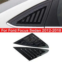 Para Ford Focus Sedan 2012-2018 persiana trasera de coche ventana persiana lateral cubierta de cuarto pegatina embellecedora pala de ventilación ABS fibra de carbono negro