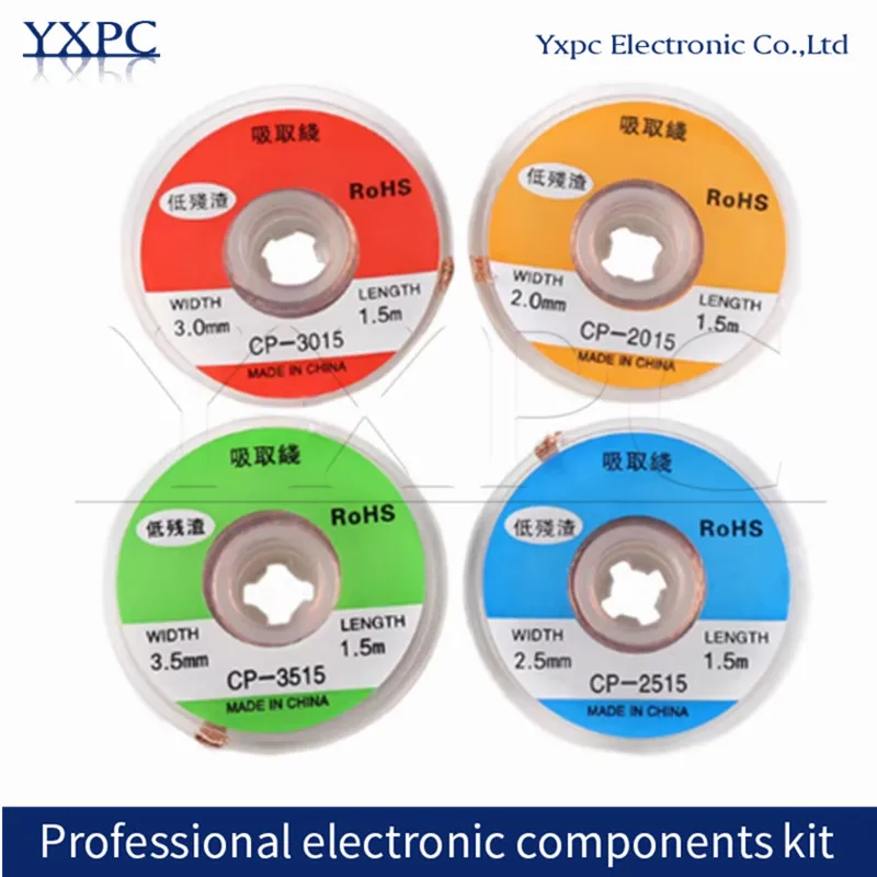 1pcs Desoldering Braid Welding Solder Remover Wick 1.5M 3M Width 1 1.5 2 2.5 3 3.5 4 mm Wire Lead Cord Flux BGA Repair Tool