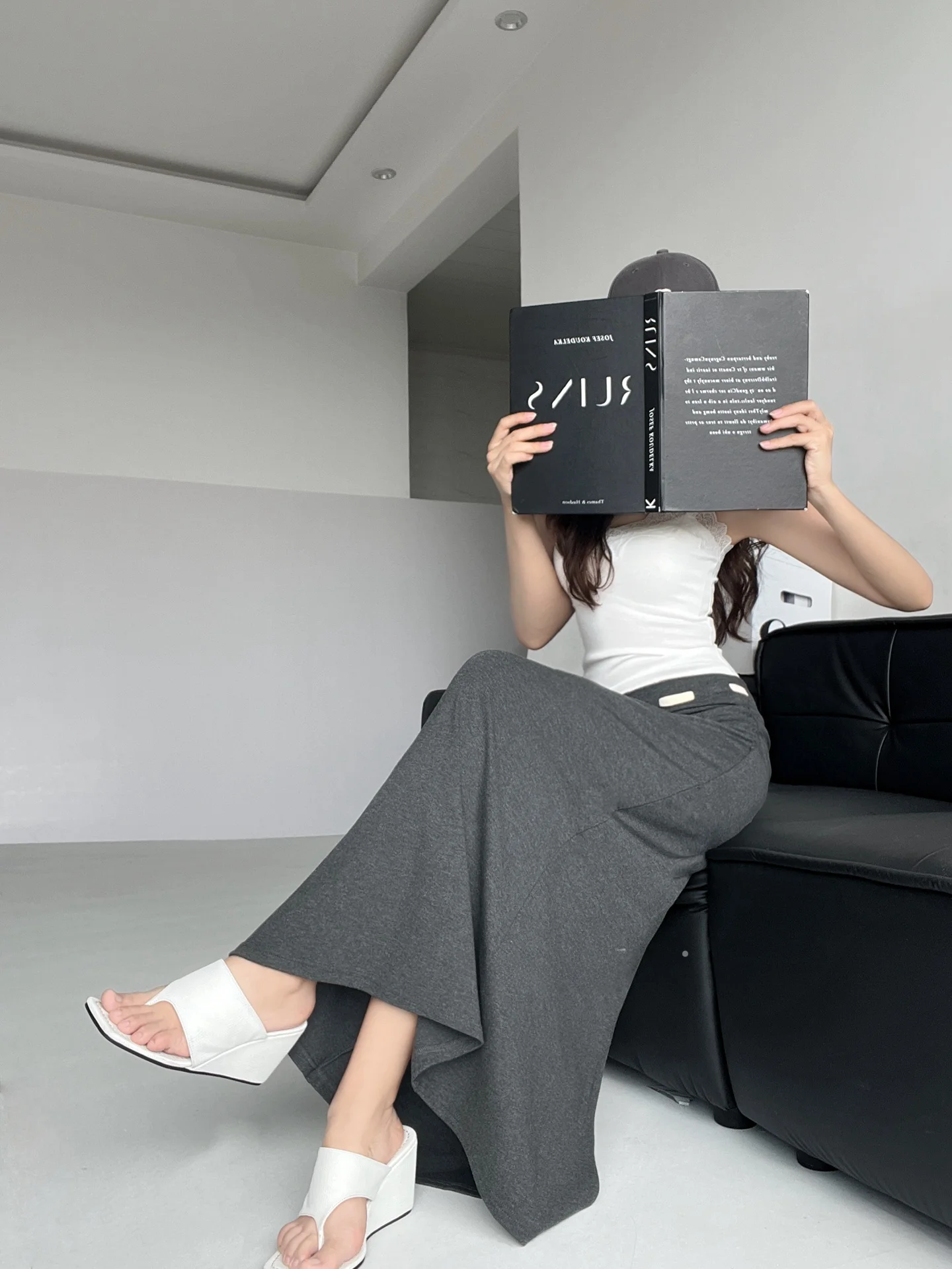 Casual hoge taille A-lijn midi-rok Dames losse taille Touwkleur Blo Casual rok Ci woon-werkverkeer Dagelijks gebruik Comfortabele pasvorm