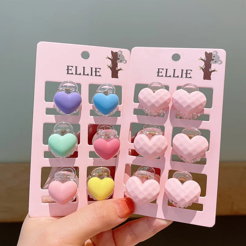 [6-Pack] New Fruit Cartoon Broken Hair Small Hairpin Sweet Cute Children And Girls Bangs Clip Rainbow Peach Heart Top Clip