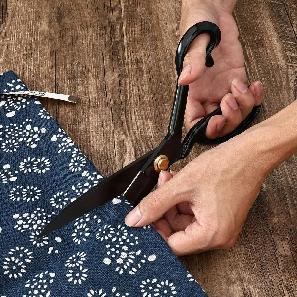 8-12 بوصة مقص خياط مريح الأسود الجلود قطع مقص الراحة قبضة التعامل مع مقص النسيج دائم الخياطة المنزلية #1