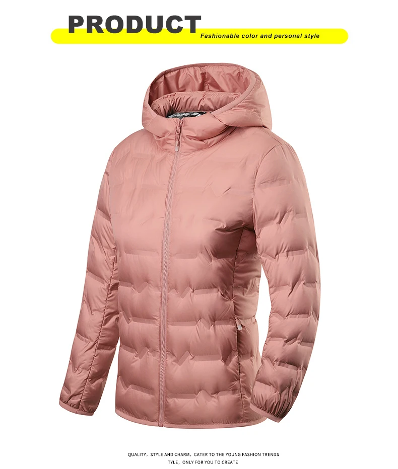 LNGXO Damen-Winter-Daunenjacke, Entendaunen, leichte, gepolsterte Jacken, Camping, Klettern, Trekking, Graphen-Futter, warmer Mantel – Detail 16