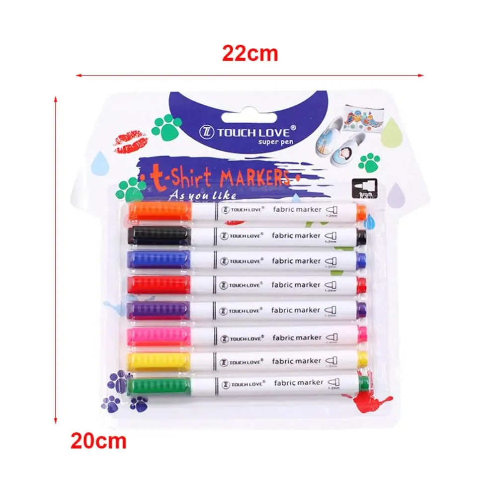 8 Teile/satz 8 Farben Kunst Graffiti DIY Handwerk T-shirt Pigment Stoff Marker Stift Textil Farbe Stift T-shirt Marker Malerei Werkzeuge