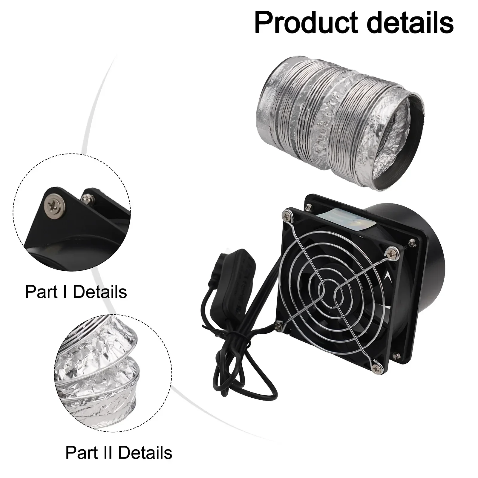 Air Circulation Fan ESD Fume Extractor Efficient Oil Bearings High-speed Sturdy And Practical 3 Sizes Of Ducts