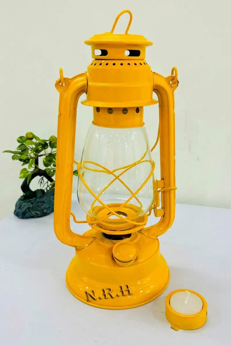 Vintage Beacon Lantern Camping Light Modern Farmhouse Decor Candle Holder for Living Room Dining Table Mantle Fireplace