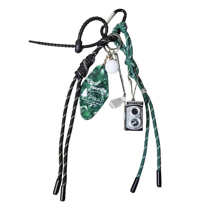 1 Piece Ins Retro Camera Sports Golf Car Keyring Handmade Colorful Woven Rope Keychain Bag Pendant Gift For Men And Women
