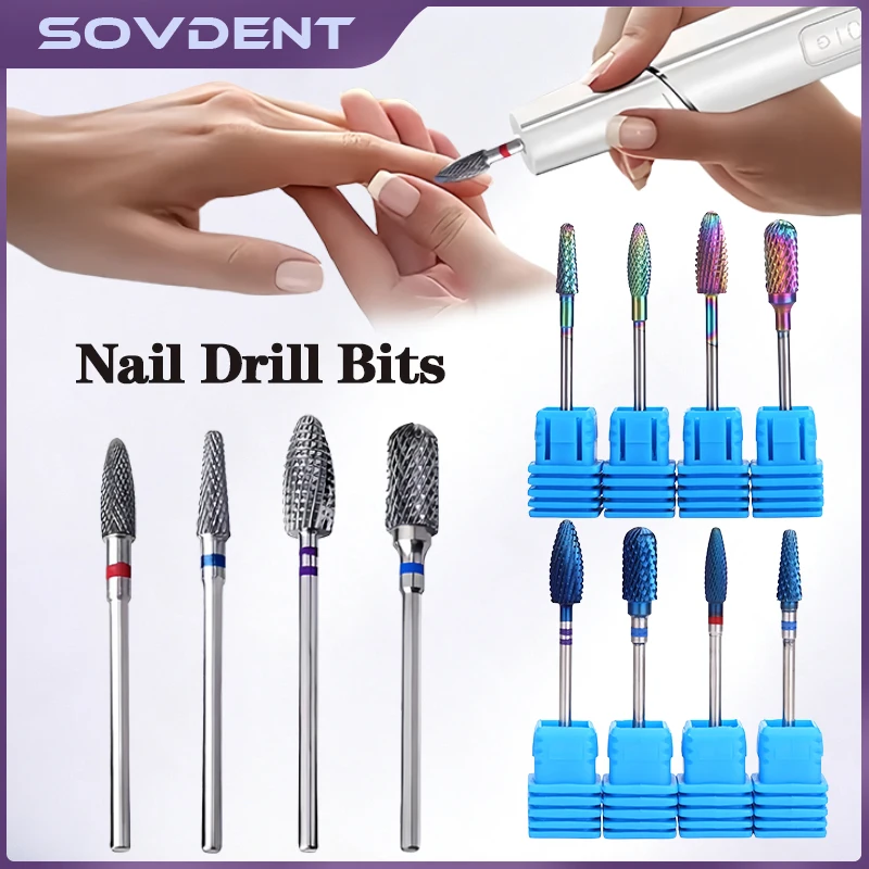 Diamond Milling Cutter Nail Drill Bits Set For Dental Tungsten Carbide Grinding Machine Nail Bit Brush Burr Tool