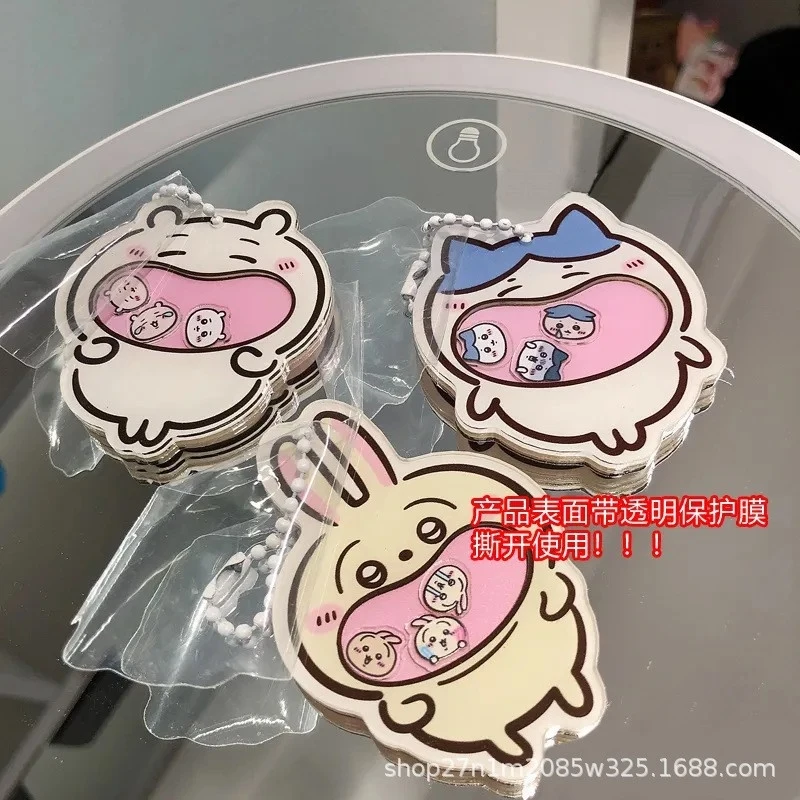 Chiikawa Cartoon Shaped Mini Notepad With Keychain Cute Portable Kawaii Anime Pendant With Protective Film