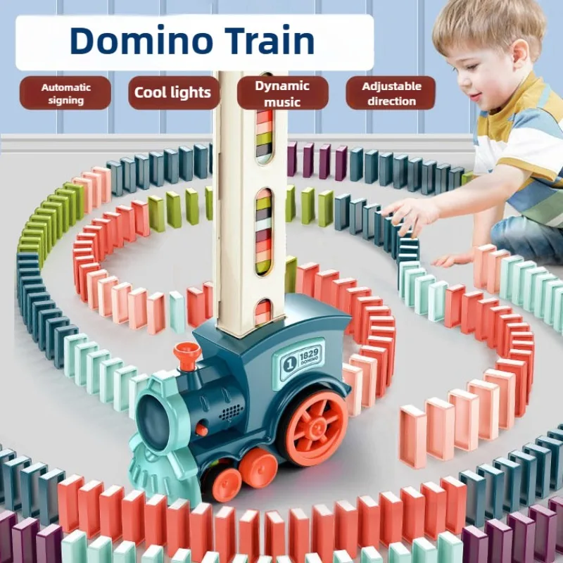 

Children's automatic installation of Domino trains, electric trains, Domino accessories, building block sets, games, puzzle toys