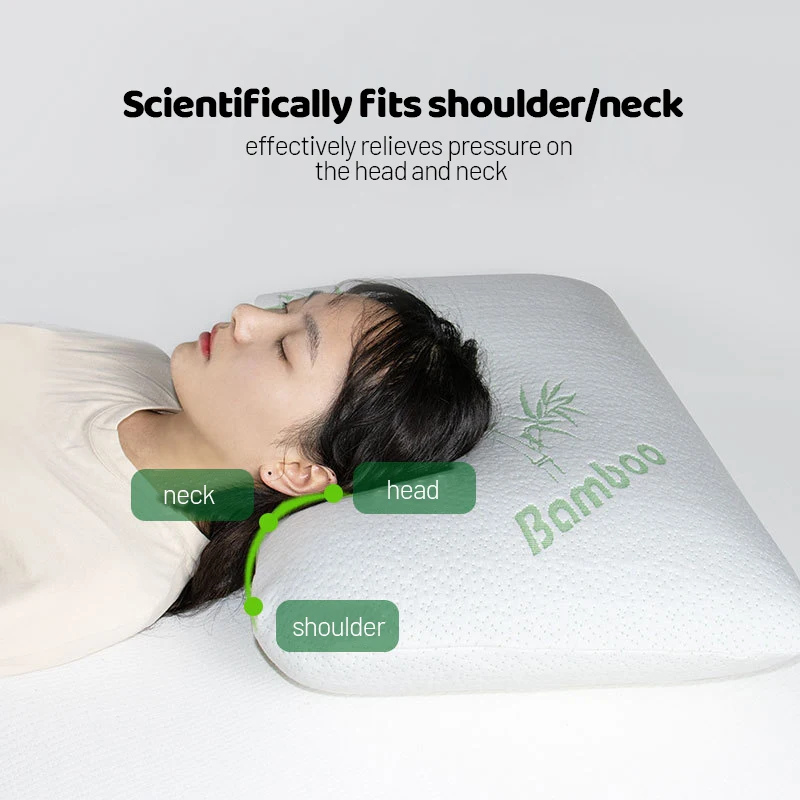 Cooling Soft Memory Foam Pillow Neck Pillow for Sleeping Cervical Neck Pillow Side Sleepers Removable Breathable Cotton Cover